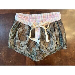 Out From Under Urban Outfitters Camo Print Plaid Waist Bubble Shorts Size XS